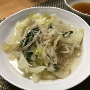 キャベツともやしの煮びたし